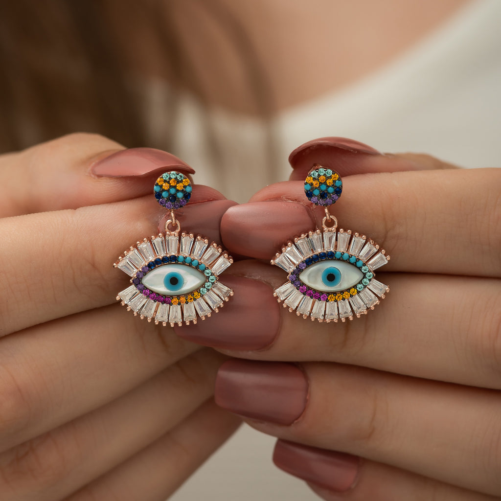 Betsey johnson evil eye earrings on sale